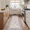 BEIMO Tappeto Antiscivolo 80x200 cm per Camera da Letto, Corridoio e Cucina, Stile Boho Retrò, Base TNT, Lavabile in Lavatrice - Blu e Rosa