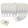 DYA - SET di 10 LAMPADINE LED DYA BISPINA GY6.35, DC 12V, 2W EQUIVALENTI A 20W DELLA LAMPADINA ALOGENA - 170 Lumen, LUCE FREDDA 6000K