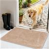 AUAUY Zerbino Trappola Sporco, 60 x 90cm Zerbino Asciugapassi per Interno, Tappeto Assorbi Acqua, Antiscivolo, Lavabile, per Cane, Ingresso, Porta e Corridoio, Casa e Ufficio (Beige)