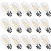 Spacelumen Lampadine LED S14 da 2 W con attacco E27 e involucro in vetro; lampadine impermeabili da 2700 K (bianco caldo) per ghirlande da esterno. Confezione da 15