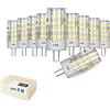 DYA - Set di 10 LAMPADINE LED BISPINA G4-6W EQUIVALENTE A 50W DELLA LAMPADINA ALOGENA - 510 Lumen - 220/240V - misure ø 18x55mm - luce fredda 6000K° raggio di illuminazione 360° - non dimmerabili
