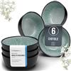 PURE LIVING INTERIOR DESIGN Set di 6 Piatti Moderni Ibiza con Servizio Completo per 6 Persone - Ciotole per Müsli Resistenti a Lavastoviglie e Microonde, Design Elegante - Pure Living verde salvia