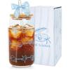YYSWSAKY Bicchiere in Vetro, 16 oz Bicchieri con Coperchio e Cannuccia, 500 ml Bicchiere Aesthetic con Fiocco, Riutilizzabile Bicchieri Matcha con Spazzola di Pulizia, per Caffè, Smoothie, Acqua