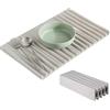 XWUX Tappetino Scolapiatti Silicone, Tappeto Scolapiatti Cucina Pieghevole, Resistente al Calore e Antiscivolo, Progettazione efficace del drenaggio, Senza BPA, 40 X 25 cm (Grigio)