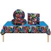 COSORO Set di Stoviglie per Feste Marvel Avengers Supereroi, 37 Pezzi, Decorazioni per Feste di Capitan America, Tovaglia di Plastica, Piatti di Carta e Tovaglioli per Bambini, Forniture per Feste Marvel per