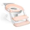 Mobiclinic® kids, Riduttore wc bambini, Modello lala, Vasino con scaletta, Marca europea, Antiscivolo, Regolabile, Pieghevole, Per da 1-8 anni, Rosa e bianco