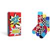Happy Socks Calzini 3-Pack Super Dad Gift Set Cotone Unisex Rosso 41-46