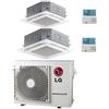Lg Climatizzatore Condizionatore LG Cassetta 4 vie R32 Dual Split Inverter 12000 + 18000 BTU con U.E. MU3R19 NOVITÁ Classe A+++/A++