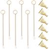 UFURMATE Kit per appendere quadri, 6 ganci per binario con 6 catenelle, ganci per guida in metallo, sistema per appendere immagini da parete, mostre (oro, 30 cm)