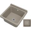 GRANITAN Lavandino da Esterno Moderno per Garage e Lavanderia - Lavatoio per Installazione Interna ed Esterna - Pilozzo da Esterno Giardino - 40x38x22,8 cm - Beige