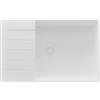 PRIMAGRAN Lavello da Cucina Tutto Bianco 78x50cm, Lavandino in Granito a 1 vasca + Sifone Classico, Lavabo da Cucina Incasso al Mobile 60cm - Copenhagen Top S572