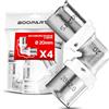 BOOPARTS - Gomito a Pressare Ø20 mm per Tubo Multistrato | Profilo TH | Raccordo in Ottone Nichelato | Set da 4 Pezzi