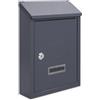 Assorted Collections Cassetta postale a parete, cassetta postale in acciaio con serratura e 2 chiavi, cassetta postale resistente alle intemperie, facile da installare, 21x30x7 cm (grigio)