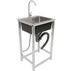 Tagtuell Lavello da cucina in acciaio inox, indipendente, 1 vasca, Lavelli commerciali con rubinetto, Lavelli per esterni, interni, cucina, ristorante, bar
