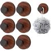 Zueyen 6 ganci a ventosa, ganci a ventosa riutilizzabili, ganci decorativi per finestre con effetto legno, ganci per asciugamani senza foratura, ganci per porta per ghirlanda