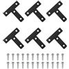 QUARKZMAN 6Pcs Staffa A T Piatta 2.36 x 2.36 Staffa Angolare Metallo Angolo Retto Piastra Di Riparazione Con Viti Per Fissaggio Giunzione Mobili In Legno Colore Nero