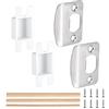 PEUTIER 2 Set Piastra di Chiusura Della Porta, Standard Piastra di Riscontro Della Portacon Distanziale Restauratore di Chiavistelli per Porte Piastre di Battuta per Porte Interne con Viti e Tasselli