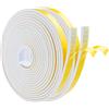 Storystore Nastro autoadesivo sigillante, in schiuma di gomma, bianco, 10 mm x 3 mm, in gomma espansa autoadesiva per porte e finestre, resistente alle intemperie, anti-collisione, isolamento acustico (5 m x 2
