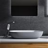 Bernstein Lavabo da appoggio O-540 di colata minerale - grigio/bianco opaco - 54 x 34 x 12 cm, Coperchio piletta supplementare:senza coperchio supplementare