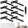 PIANKEKE 8 Pz Supporti per Mensole Flottanti, 100mm Staffe per Mensole Pesanti, Staffe Mensola Invisibile, Supporto Staffa Mensole Invisibili Carichi Galleggianti Nascosti da Parete(Nero)