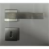 Generico Maniglia per porte interne Quadrata - Serie ANGOLO - Linea Cali' - Prodotto made in Italy - Materiale Alluminio - Rosetta e bocchetta foro chiave 50x50 (Cromo Satinato)