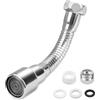 Nivofu Prolunga Rubinetto Cucina 14cm in Acciaio Inox (2 Pezzi), Doccetta per Lavandino con Aeratore Rubinetto, Rompigetto Rubinetto Cucina Antispruzzo, Adattatore Rubinetto a Scatto