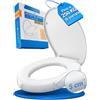 LOBENSWERK Rialzo WC per Anziani [5 cm] Antiscivolo con Paracolpi Angolari | Copriwater Universale in Urea-Duroplast fino a 250 KG | Rialzo per WC con Soft Close