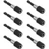 Hpamba Supporto magnetico per punte da 6,35 mm (1/4 pollici), sistema a sgancio rapido con autoblocco, 8 pezzi da 60 mm, in acciaio al carbonio per avvitatore a batteria come Makita, Bosch (nero)