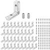 QWORK® 40pz. staffe angolari interne per profili alluminio serie EU 3030 scanalatura 8 mm, M6