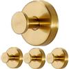YONGFENG Ganci a ventosa, confezione da 4, ganci a ventosa per doccia, bagno, cucina, in acciaio inossidabile 304, antiruggine, per porte in vetro, finestre, ghirlande (oro spazzolato)