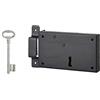 THIRARD - Serratura Orizzontale in Applique a Chiave per Porta di Cantina - Solo Catenaccio - Sinistra - Asse 80 mm - 140 x 80 mm - Nero - 1 Chiave - Installazione Facile - Chiusura Efficace