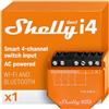 Shelly i4 Gen3 | Controller Wi-Fi a 4 Ingressi Digitali per Interruttori Intelligenti Shelly | 110-240 V | Illuminazione | Multiclick | Domotica | Alexa & Google | iOS Android | Nessun Hub Richiesto
