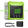 XUNTOP Inclinometro Digitale con Laser Verde 4x90°, Misuratore Angoli Laser a 4 Lati Magnetici, Ricaricabile USB-C con Display LCD VA, Level Box per Falegnameria, Costruzione, Fai-da-te