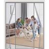 Famoum Zanzariera Magnetica per Porta Finestra,Tenda Anti Insetti,Apertura Laterale Reversibile con Ganci, Rete Fine Chiusura Automatica, Montaggio Senza Fori,per Porte Scorrevoli Balcone,220x240cm,Grigio