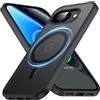 FNDMIL [NO.1 Magnetico Cover per Google Pixel 10a con Mag-Safe [Traslucido Opaco][Anti-Impronta] [Protezione Militare Antiurto] Custodia Rigida con Morbido Silicone per Pixel 10a Case Nero