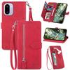 Fertuo Cover per Oneplus 15R, Custodia a Libro in Pelle PU Flip Case con Porta Carte, Chiusura Magnetica e Cinturino [Disegni di Fiori] Portafoglio Interno Silicone Antiurto, Rosso