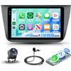 Hodozzy 4G+128G Android Autoradio per Seat Altea 2004-2016/Toledo 2004-2009 Carplay Android Auto Wireless, 9 Pollici Touch Screen Stereo 2 Din GPS Navigatore, Bluetooth, WiFi, DSP FM/RDS+Retrocamera