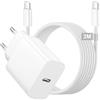 CHLANT Caricatore USB C 20W con Cavo USB C 3 Metri, Caricabatterie Usb C Rapido Presa Usb C Per iPhone 17/17 Pro Max/17 Air/16E 16 15 Plus, Spina USb c Alimentatore Adattatore Spinotto Per iPad Pro/Air/Mini