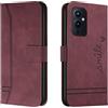 Lihondar Cover per OnePlus 9 5G, Custodia Portafoglio Flip Libro in Pelle PU Premium, Antiurto con Slot per Schede e Magnetica a Scatto (Rosso)
