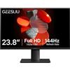 GEESUU Monitor PC 24 Pollici, Computer Gaming Pantalla Ordenador 144Hz, Full HD, VESA 75x75mm, 6ms, VA, 99% sRGB, Luz Azul Baja, HDMI 2.0, DP1.2