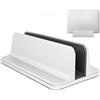 MyGadget Supporto Verticale per PC, Computer Portatile - Base Regolabile in Alluminio per Laptop per Apple Macbook, HP, Acer, Asus - Argento