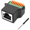 MEIRIYFA Adattatore senza saldatura RJ45 a 8 pin, connettore RJ45 8P8C femmina a 8 pin terminal pressa tipo spina di rete senza saldatura per CAT5/6/7 audio analogico GPIO