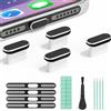 joremx 4 Pezzi Tappi Antipolvere USB-C,con Protezione Presa di Ricarica Type C,Protezione Altoparlante,Pasta Pulente,per iPhone 17/16/15/Serie Air e Accessori di Protezione Presa di Ricarica per Laptop-Nero