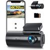 GKU Dash Cam Auto 4K+1080P, 5GHz WiFi Telecamera per Auto con Scheda SD 64G, Dashcam Auto 170° Grandangolo,Super Visione Notturna,WDR,G-Sensor,24H Monitor di Parcheggio,Registrazione in Loop,Max 256G
