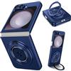 Yarxiawin Custodia per Samsung Galaxy Z Flip 7 FE con Cavalletto (Blu)
