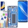 HLYGZX Display (blu con cornice) per Samsung Galaxy S9 LCD di ricambio TFT, G960F G960 Display Touch Digitizer Assembly Kit di riparazione (senza impronte digitali, non curvo Screen)
