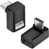 HTGuoji Adattatore USB-C rettangolare 240 W, 90 gradi tipo C maschio a femmina estensore supporto OTG 80 Gbps trasmissione dati 8 K a 60 Hz video per iPad, MacBook, tablet, telefono (2 pezzi) (Solid Angle