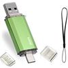 finewish Chiavetta USB Tipo C 64GB, 2 en 1 Pendrive USB 2.0 64 GB Mini USB C Flash Drive Penna USB 64 GB per PC/Tablet/Laptop/Smartphone con Tipo C (Verde)