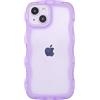 miyonsin Custodia per iPhone 15 Plus, Graziosa Custodia a Forma di Onde Ricce, Trasparente Custodia Protettiva per Ragazze e Donne, TPU Antishock Cover per iPhone 15 Plus, Viola