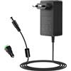 SHNITPWR Alimentatore di rete da 24 V, AC/DC 100-240 V fino a 24 V, 2 A, alimentatore universale con spina EU 5,5 x 2,5 mm, trasformatore per strisce LED, hub USB, router esterno